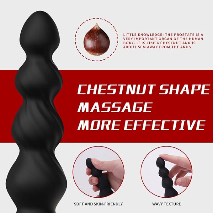 Prostrate Trainer Silicone Massagers Kit with 12 Modes Play in Anywhere You Like for Man Silent Rechargeable Body Prostrate Device Massager for Men Relax Massaging (Black) POW04