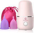 ROSA RUGOSA Menstrual Cup Steamer Portable Menstrual Cup Wash Kit Comes with Two Reusable Period Cup High Temperature Great Partner for Women Travel (Light Pink)
