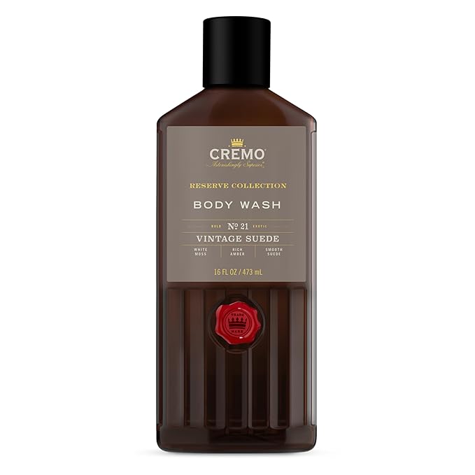 Cremo Men's Body Wash Bundle with Bright Mandarin Dry Herbs White Cedar and Vintage Suede Fragrances 2x16 Fl Oz
