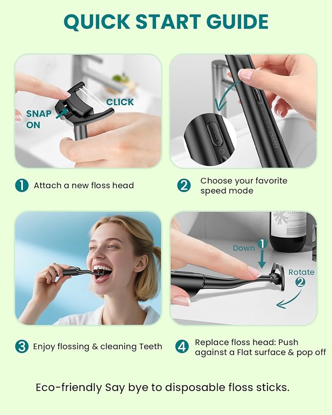 Electric Flosser Set: with 3 Boxes(Total 162pcs) Refill Heads Easily Glide for Sensitive GumWater Flosser Alternative for Teeth for Adults