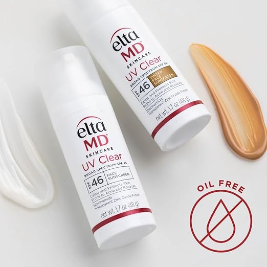 EltaMD UV Clear Tinted Face Sunscreen SPF 46 Oil Free Sunscreen for Sensitive Skin with Zinc Oxide Dermatologist Recommended