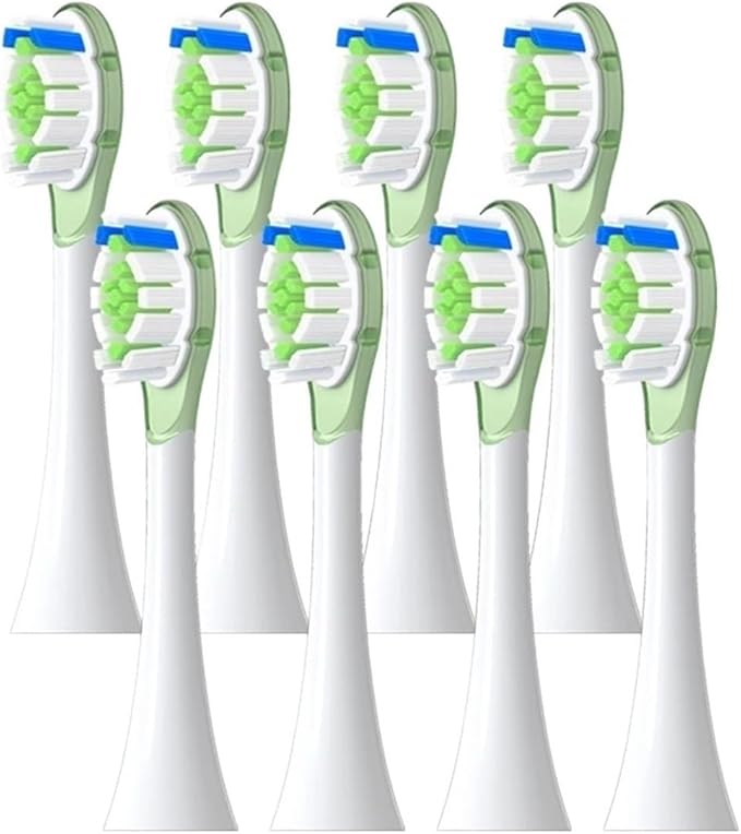 8Pcs Replacement Brush HeadsCompatible for Philip Diamond Series HX6064 HX6930 HX6730 Sonic Electric Toothbrush Vacuum Nozzle A3(8 Green A3)