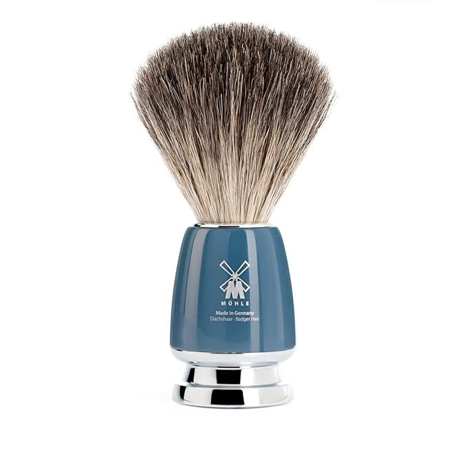 MÜHLE RYTMO 4-piece Pure Badger 5-Blade Razor Modern Luxury Wet Shaving Set - Perfect for Every Day Use Barbershop Quality Close Smooth Shave