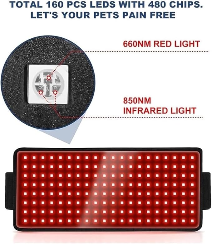 Wearable Horses Infrared Light Therapy Device Red Light Therapy Belts for Horse Back Belly Thigh Calf Maintain and Treat Soft Tissue Injuries Pain-Relief(1pcs)