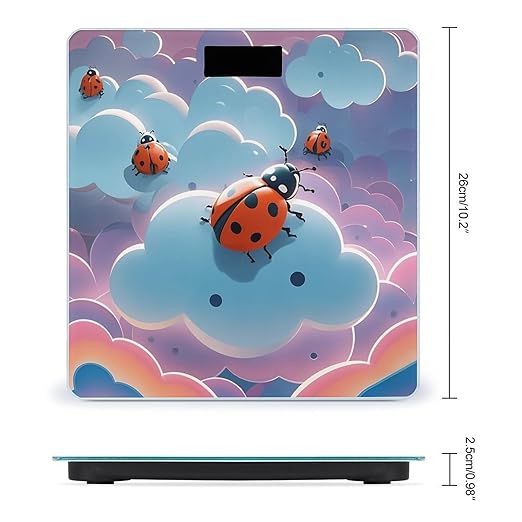 Ladybug and Cloud Scale for Body Weight Digital Bathroom Scale Accurate Smart Weight Scales with Large Display Weighing Machine High Precision Scales