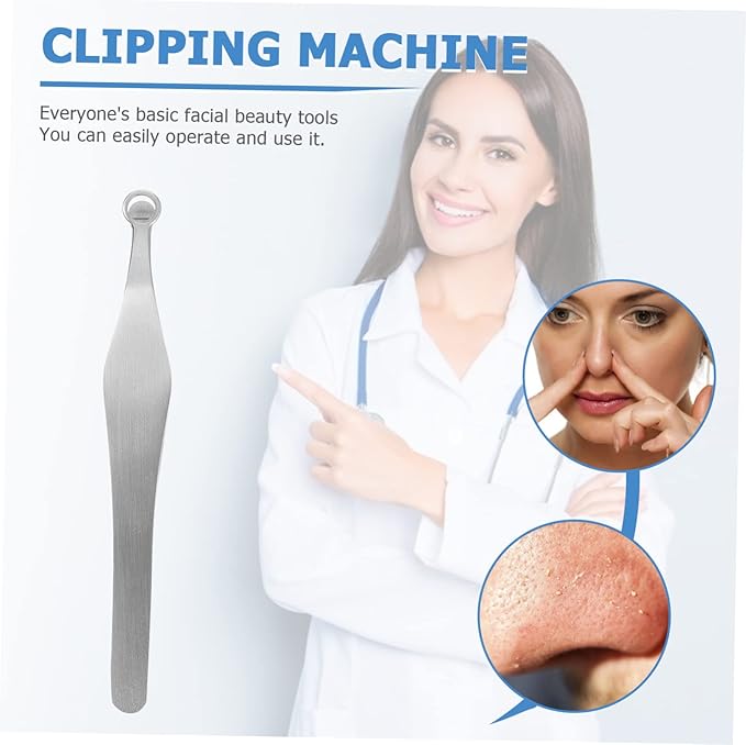 balacoo 3pcs Professional Nasal Hair Tweezer Clipper Round Head Trimmer for Home