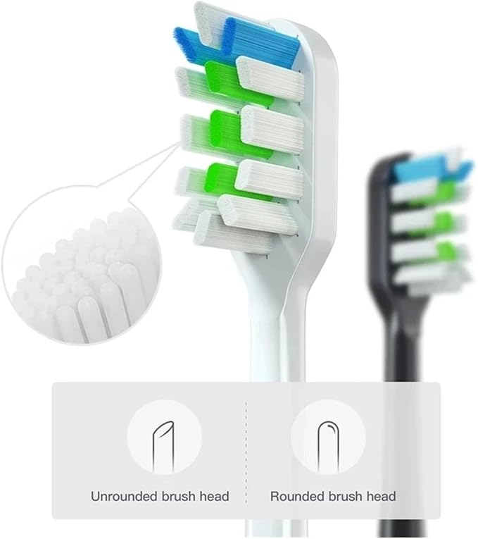Toothbrush Heads Compatible for X3 X5 X3U X1 V1 V2 Head Bristle Replacement Nozzles with Anti-dust Cap(Red)