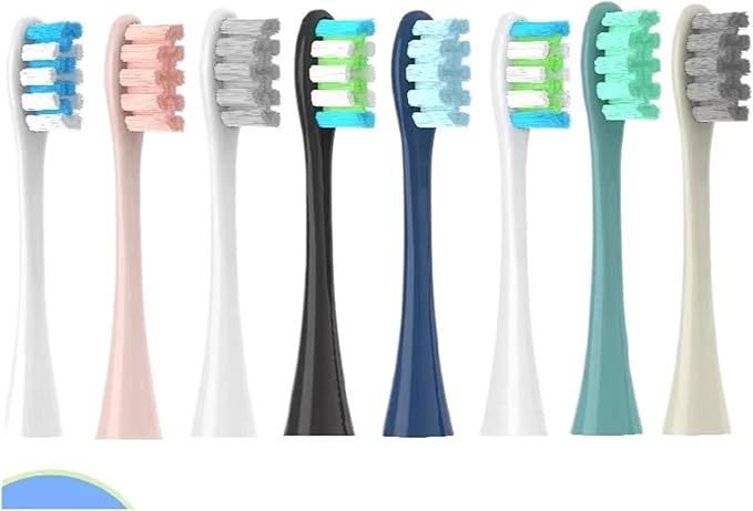 6PCS Replacement Heads Compatible for Flow/X/X PRO/ Z1/ F1/ One/Air 2 /SE Brush Heads Soft Sonic Toothbrush Bristle(Black)