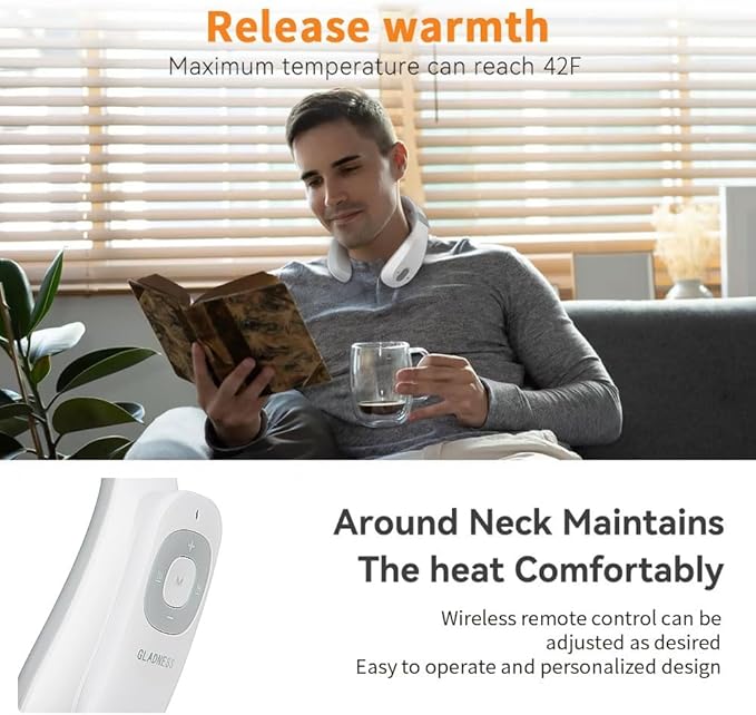 Neck Massager with HeatElectric TENS Machine for Pain Relief15 Levels Deep Tissue Massage Portable Wireless and Soothing Transcutaneous Electrical Nerve Stimulator for Women