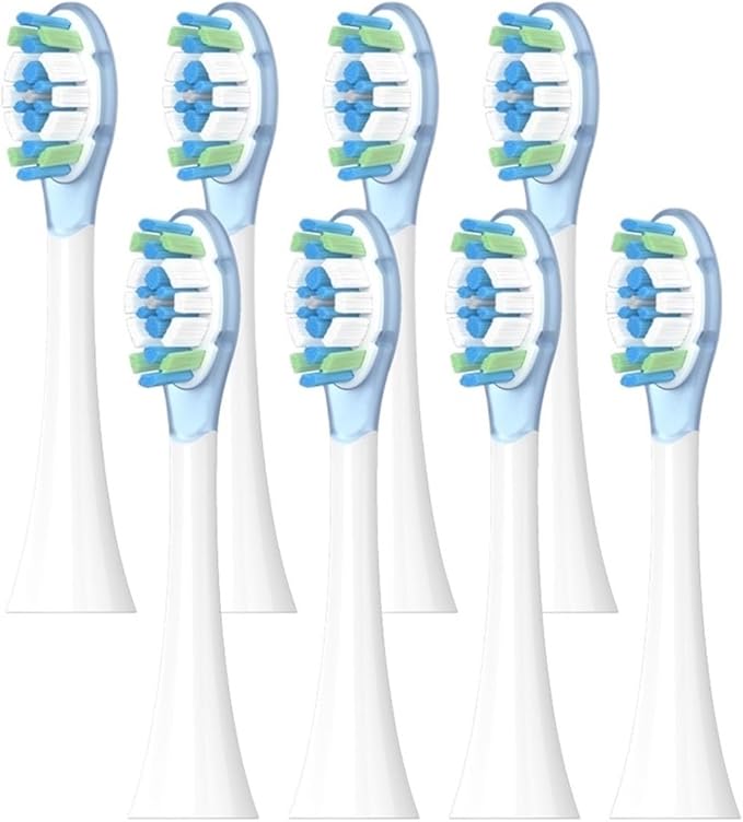 8PCS Replacement Brush HeadsCompatible for XIAOMI MIJIA MES609/610 Electric Toothbrush(8 PCS Blue)