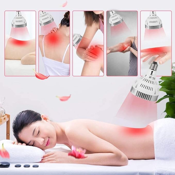 Red Light Therapy Lamp 48W 24 LED Deep Red Light Bulb 660nm &amp 850nm 1 Count