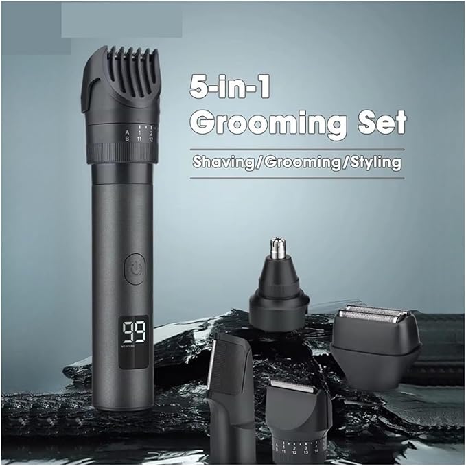 Compatible With Xiaomi 5-in-1 IPX6 Waterproof Electric Trimmer for Men Rechargeable Cordless Body Beard &amp Hair Clipper Shaver Grooming Kit