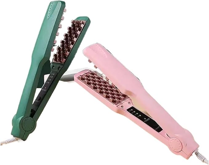 Professional 3D Grid Hair Crimper Volumizer - Ceramic Fluffy Corrugated Curler with 4 Temperature(3UK)