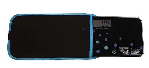 NewlineNY Trendy Wave Mini Bathroom Scale + Travel Slip Case SBB0721M-NYTW + NY-MSS101-BBL