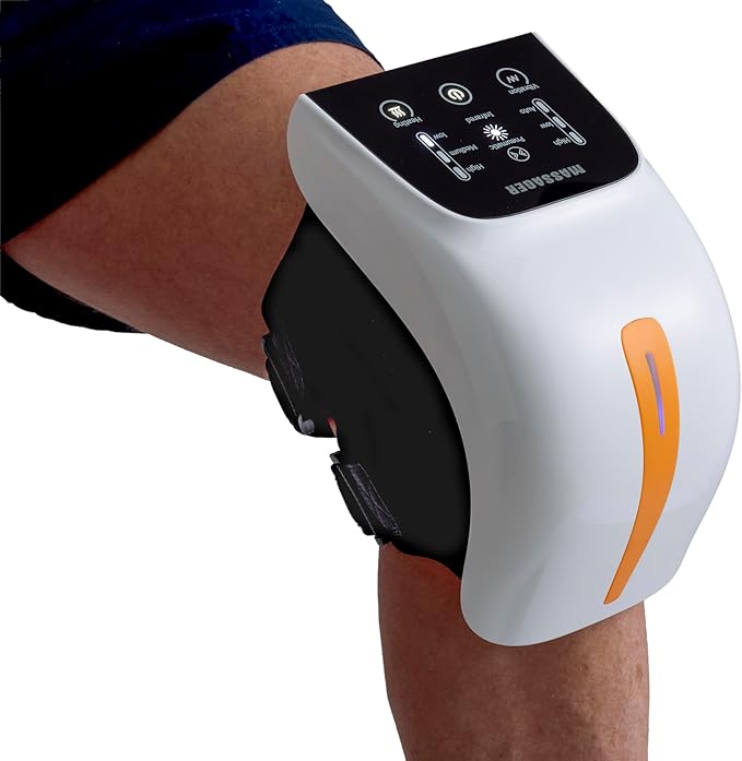 IdealProducts Knee Massager Pro+ with Heat Red Light Therapy and Vibration 6-in-1 Dual-Wavelength - Cordless Portable Adjustable Straps Knee Pain Relief