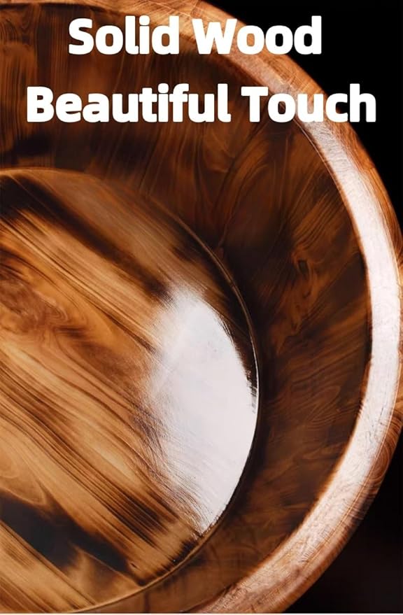 Natural Wooden Footbath BucketWooden Pedicure Basin Thicken Foot Bath Barrels Soaking Foot Tub Middle-Aged and Elderly Health Care Gift Women's Foot Tub Bath Tub for Women