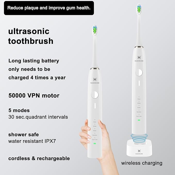 Upgraded Pro Dental Care Kit: 5-Mode Water Flosser &amp 50000 VPM Sonic Electric Toothbrush | Premium Oral Clean Set with Enhanced Cleaning Modes Larger Tank &amp Refined Design for Advanced Gum H