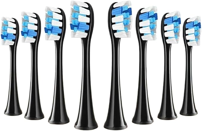 /8/16pcs Compatible For Fairywill P11 T9 P80 Electric Toothbrush Heads Compatible With Fairywill P11 T9 P80 Electric Toothbrush(8BLACK)