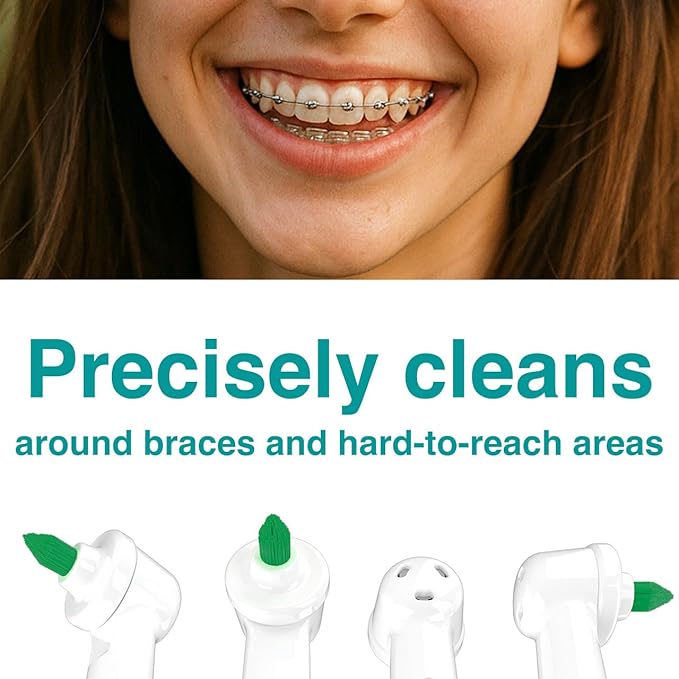 Orthodontic &amp Interdental Replacement Brush Heads Compatible with Oral-B Electric Toothbrushes 4-Pack End Tuft Design for Braces &amp Between Teeth Cleaning