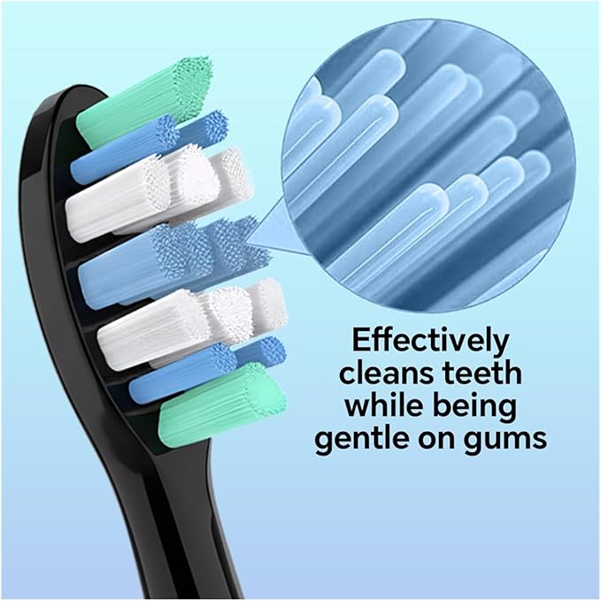 4/8/12/20Pcs Toothbrushes Head Compatible for 1100/2100/4100(Black-12 Pcs)