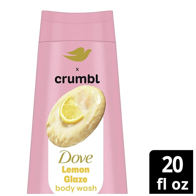 Dove Moisturizing Liquid Body Wash &amp Scrub | Lemon Glaze | 20oz Wash + 15oz Scrub