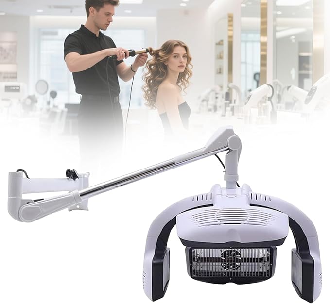 Wall Mounted/Vertical Hair Dryer for Salon with Hood &amp Hair Steamer Cordless Hair Dryer with Stand Professional Hair Drying Tool for Hair Salon Hanging Design for Space-Save(Wall-Mounted)