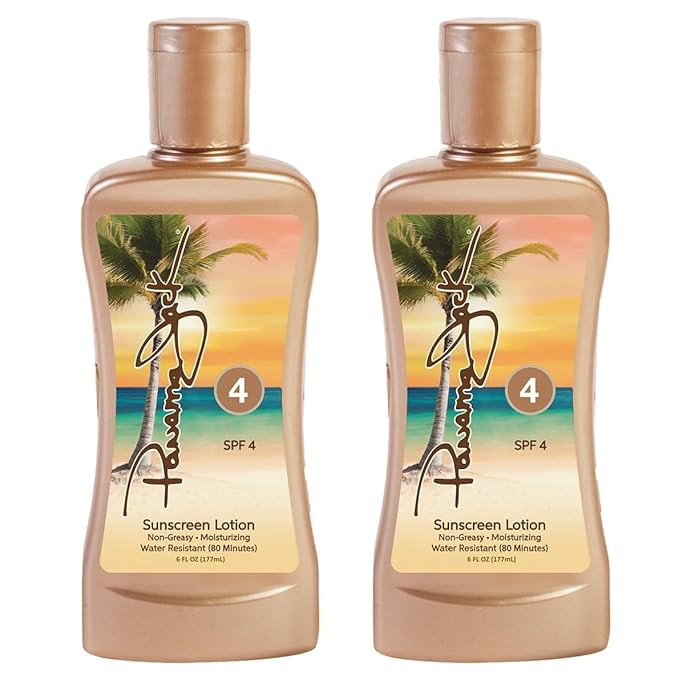 Panama Jack Sunscreen Tanning Lotion - SPF 4 PABA Paraben Gluten &amp Cruelty Free Antioxidant Moisturizing Formula 6 FL OZ (Pack of 6)