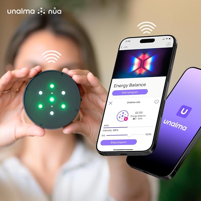 Unalma nůa – Advanced PEMF Device with Red Light Therapy for Wellness with Full Spectrum Led Lights.