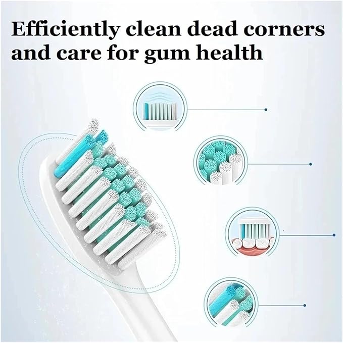 Replacement Toothbrush Heads Compatible for Phili Sonic Care Electric Handles(12pcs Black)