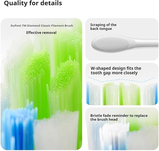 6 Pcs Replacement Brush Heads Compatible for Oclean Flow/X PRO Elite/X /F1/Z1/One/ Air2 Sonic Electric Toothbrush Nozzles(6 pcs White)