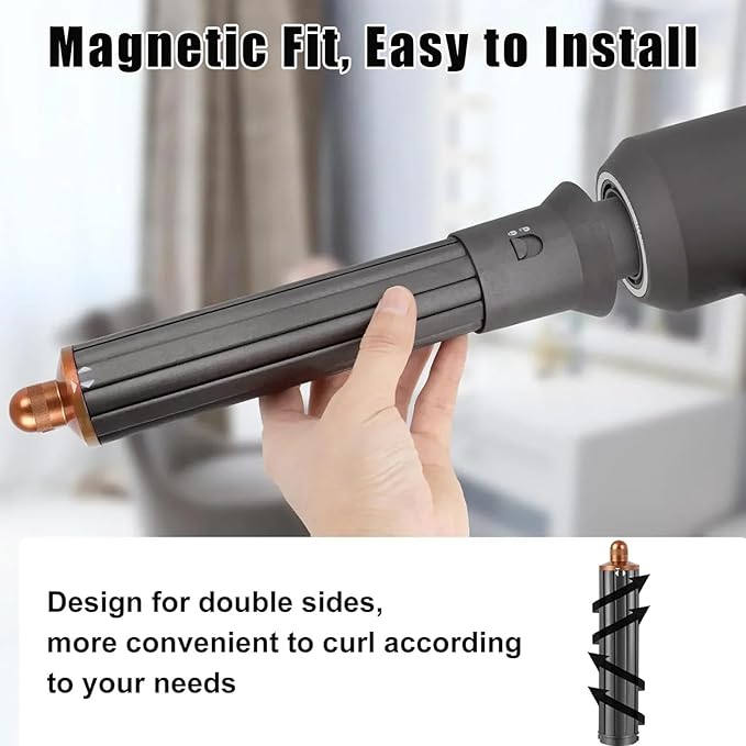 40MM 2 in 1 Curling Styler Irons Attachment for Dyson Airwrap Supersonic Hair Dryer HD01 HD02 HD03 HD04 HD08 Automatic Curling Barrels Curl Hair Styler Tool Gold