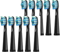 Replacement Toothbrush Heads Compatible for FW-507/508/551/515/917/959/2011FW-D1/D3/D7/D8 Electric(Black 10pcs)