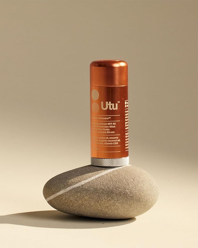 UTU - SPF50 Lightly Tinted Mineral Sunscreen Stick | Vitamin C+E Jojoba + Sesame Oil | Reef Safe Cruelty Free Broad Spectrum (28 g | 1 oz)