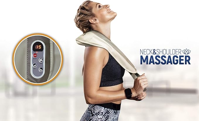 Neck Back and Cervical Massager | Percussive Massager with Soft and Deep Kneading Massage Ideal for Neck Back Shoulder Feet
