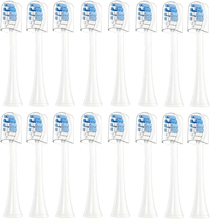 16Pcs Replacement Toothbrush HeadsCompatible for with Electric Brush Head 4100 6500 6100 7500 5300 1100(16pcs Blue)