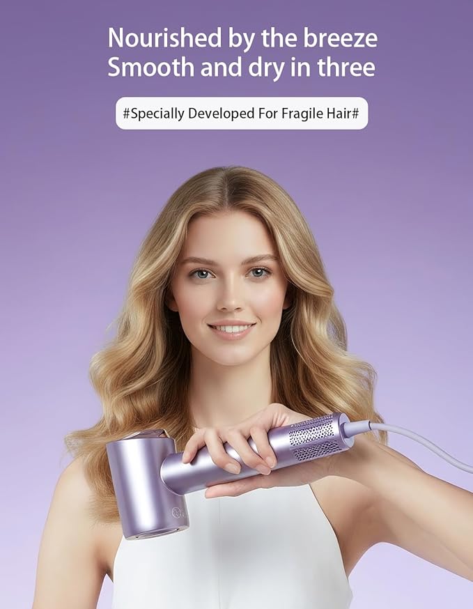 Professional High Speed Ionic Hair Dryer | Ultra-Fast Drying | 2.7 Billion Plasma | Low Noise | 130000 RPM | Fragrance for Faster Drying All Hair Types