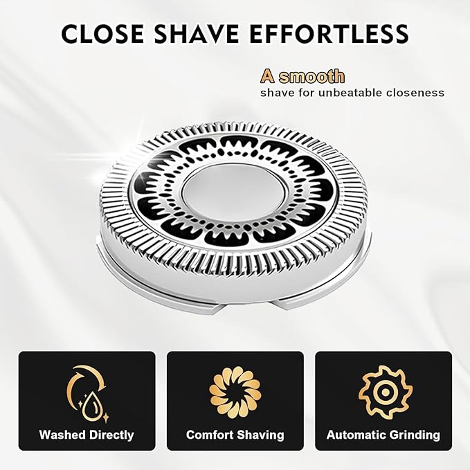 SH60 Replacement Heads Compatible with Philips Norelco Series 6000 Electric Shavers Precision Blades for S6810/82 S6850/85 S6880/81 Razors 9 Pack