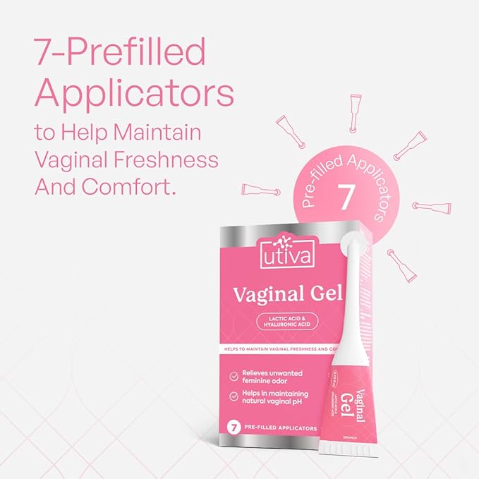 Szio+ Utiva Vaginal Gel - 7-Prefilled Applicators to Help Maintaining Natural Acidity &amp Increasing Vaginal Moisture to Alleviate Dryness &amp Discomfort