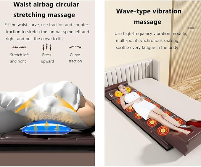 Back Massager 3D Kneading Massage Cushion 9 Modes Three Speed Timer Constant Temperature Heat 10 Vibration Motors Suitable For Home Use