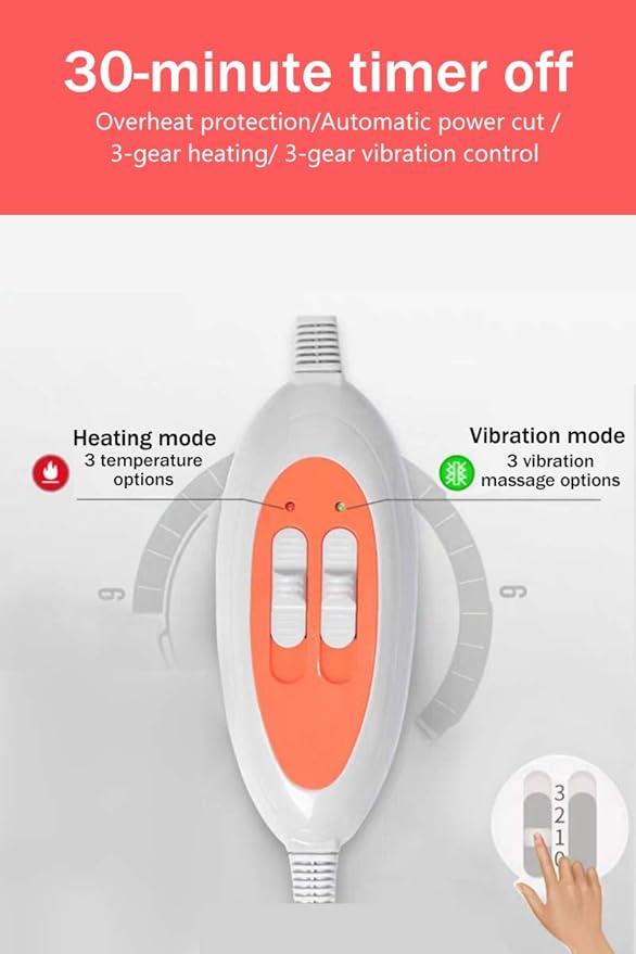 Electric Slimming Heating Belt-with Hot Compress and Vibration Function-360° Full Circle Heating-Help Relieve Back and Waist Pain-50×11 Inches PU MaterialPlug Use2.86Lb (Grey 110V US Plug)