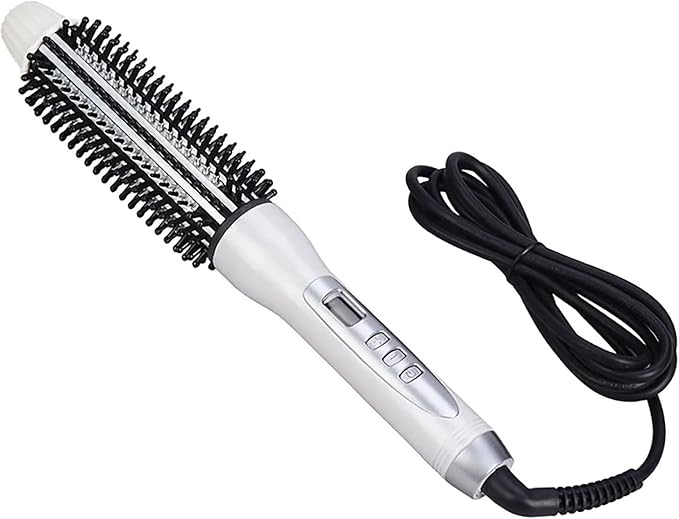 GeRRiT Professional Hair Curler Curling Iron Tourmaline Ceramic Hot Brush Hair Curling Brush Long Barrel Tourmaline Ceramic Dual Voltage Curling Brush Iron