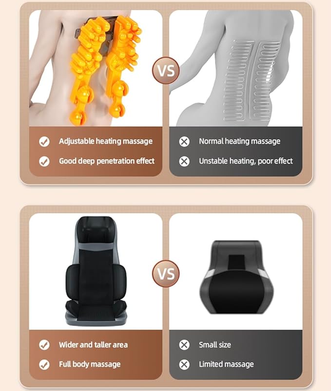 Shiatsu Massage Chair with Heat Full Back Shiatsu &amp Rolling Comfortable Massage Chair Pad for Stress Relief Gift for her/him Office and Home.Black Free car Adapter Included