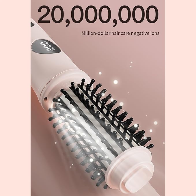 2-in-1 Rechargeable Curling Iron &amp Straightener Brush Cordless Hair Styler - 30s Fast Heat Adjustable 230°F-428°F 4500mAh Battery for 30 Min Use Ceramic Coated - Travel &amp Home Styling Tool