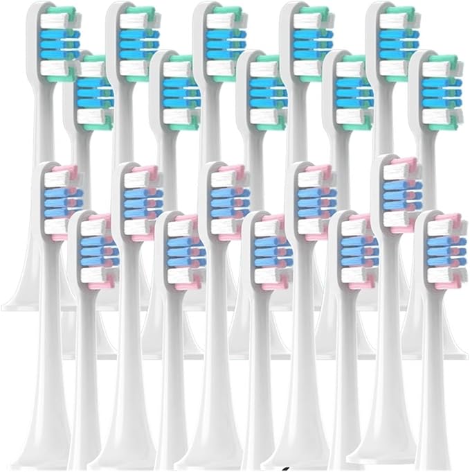 20/50 Pieces Replacement Brush Heads for Xiaomi T300/T500/T700 Soft Bristle Electric Toothbrush nozzles(50WhiteGreenBlue)