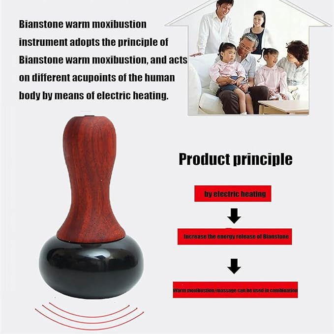 Hot Stone Electric Massager Natural Stone Heating GuaSha Scraping Massage Stones with Warmer Kit Basalt Hot Stones with Heater Kit for Massage Home SPA Relaxation Treatment Pain Relief