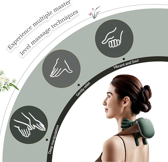 Massage Master 2026 New Hand-Shaped Neck and Shoulder Massager with Heat 3-Level Deep Kneading Massager Real Hand Touch Relaxation with 10-Minute Auto Shut-Off for Home Office Travel