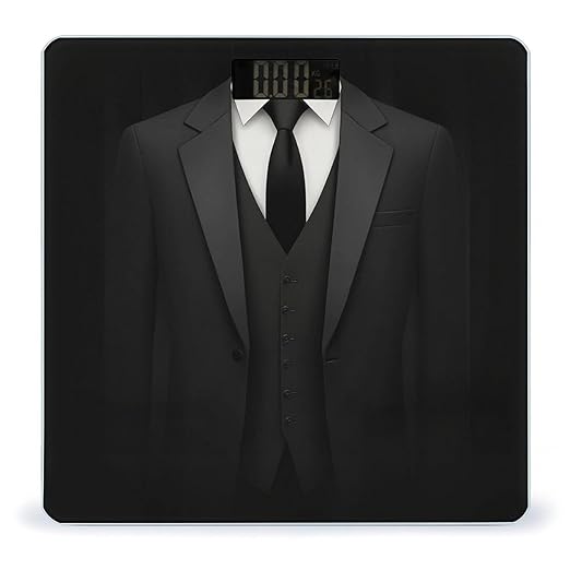 Men's Fashion Automatic Switch Digital Bathroom Weighing Scale Smart Scale Black Tie Tuxedo