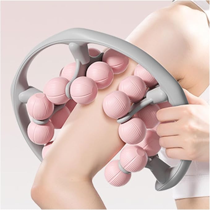 30 Wheels Portable Leg Massager Roller - Handheld Deep Tissue Massage Tool for Arms Calves &amp Bodybuilding Relief(Purple)