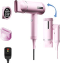 Hair Dryer High-Speed Ionic Blow Dryer Powerful 1600 Watt Motor for Fast Drying and Straight &amp Wavy Hair Foldable Lightweight Hairdryer with Magnetic Suction Nozzle for Home Salon Travel