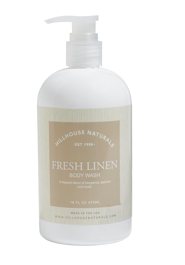 Hillhouse Naturals LNBW Fresh Linen Body Wash 16 Oz